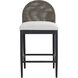 Calandri 36 inch Black / Louis Cream Outdoor Counter Stool